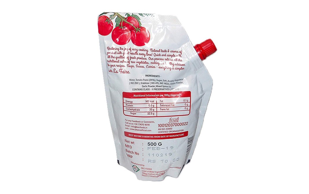 La Faire Tomato Ketchup    Pouch  500 grams